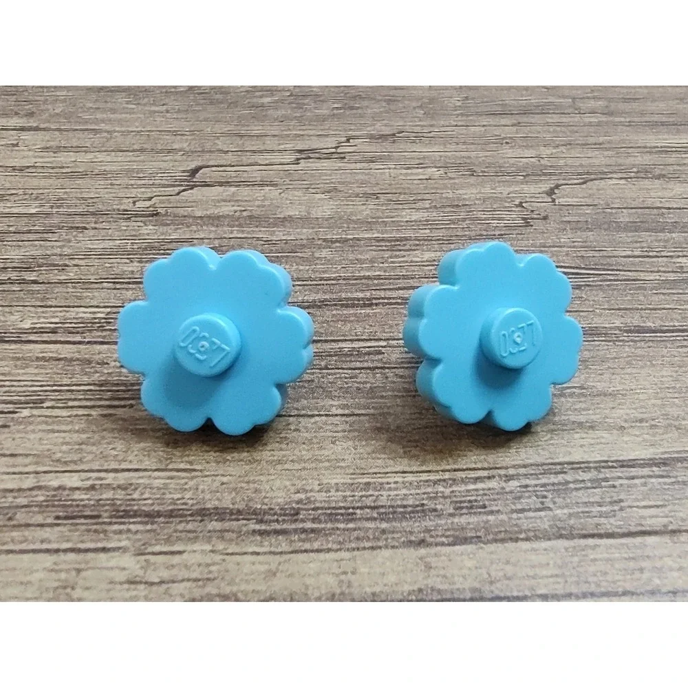 official Lego 6059181 azure blue Plant Flower 2 x 2 Rounded Set Of 2